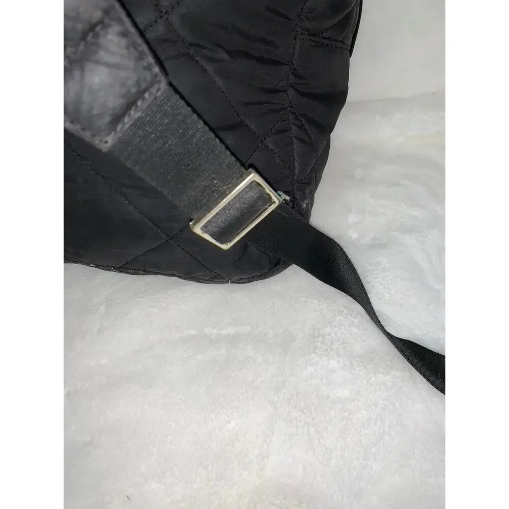 Kate Spade Quilted Nylon Backpack Black Adjustable Straps Women's Bag‎
